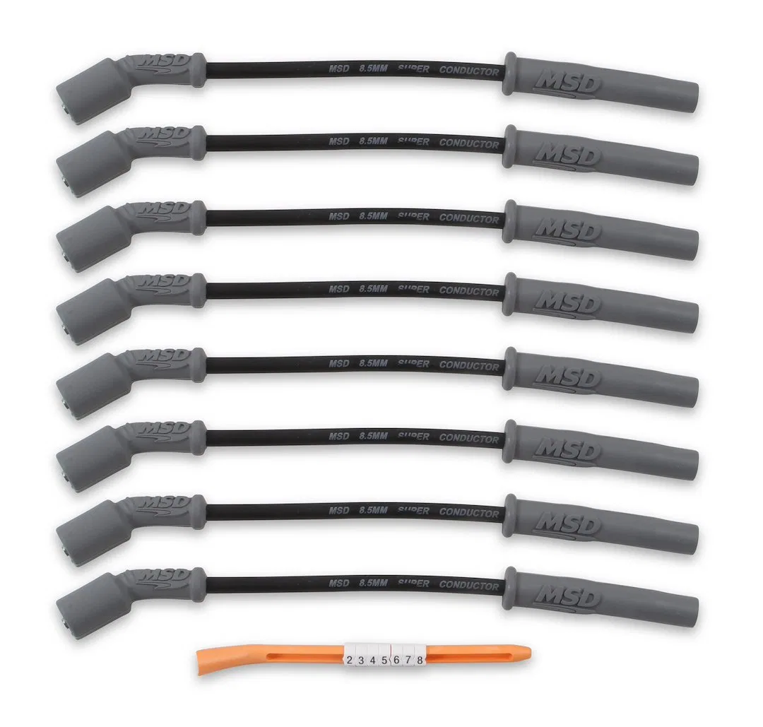 32823 – MSD CO. Spark Plug Wire Set, Pre Assembled Black 8-1/2 Millimeter Silicone and Synthetic Helically Wound Copp...